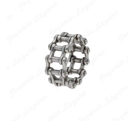 SORTIJA ACERO CADENA MOTO