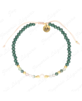 PULSERA ACERO PERLAS NATURALES Y PIEDRAS NATURALES