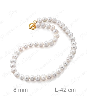 GARGANTILLA ACERO PERLAS CIERRE B.ORO