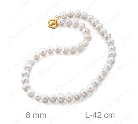 GARGANTILLA ACERO PERLAS CIERRE B.ORO