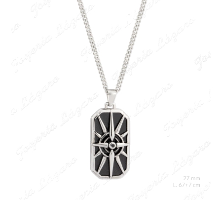 COLLAR ACERO COLGANTE ROSA DE LA BRUJULA