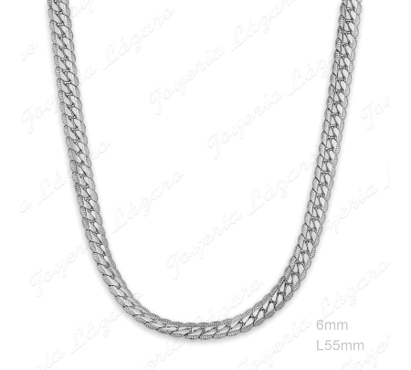 CADENA 55 CM. ACERO CUBANA 6MM