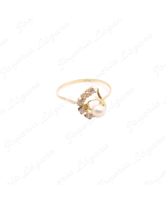 SORTIJA ORO 18KT SEMINUEVO PERLA PASADA+ARCO CIRCO.