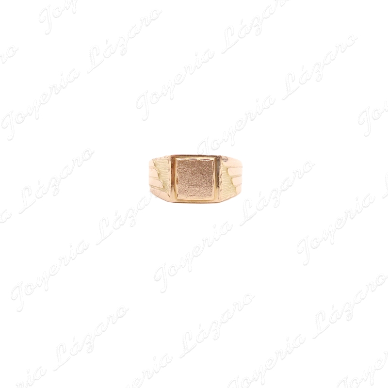 SORTIJA ORO 18KT OCASION SELLO CUADRADO CADETE