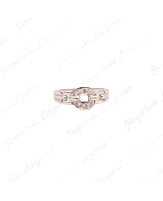 SORTIJA ORO 18KT BL. OCASION OVALO EN CENTRO CON CIRCO