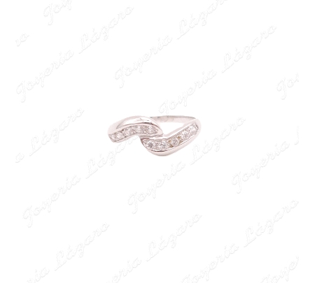 SORTIJA ORO 18KT OCASION BLANCO CIRCONITAS