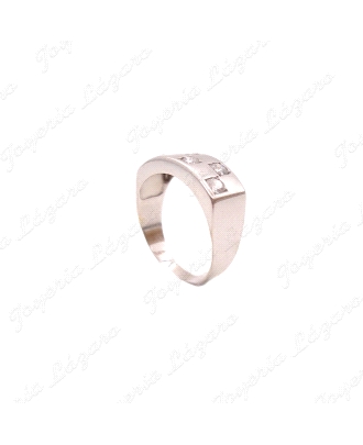 SORTIJA ORO 18KT BLANCO OCASION, 6 CIRCOS ENGASTE EN PLANO