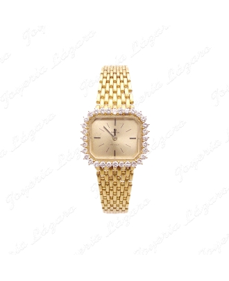 RELOJ OMEGA SRA.
CCAJA CUADRADA 30X27MM
MAQUINARIA CUARZO OMEGA
31 DIAMANTES TALLA BRILLANTE VS 0.20CT C/U
67.8GR TOTAL