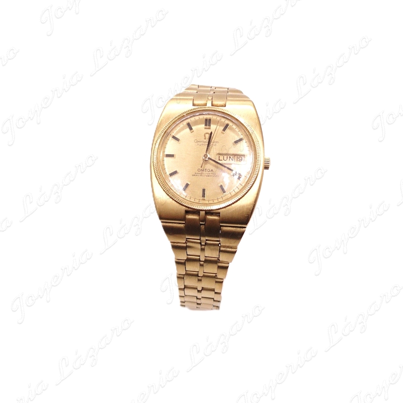 RELOJ ORO 18KTS OMEGA CONSTELLATION AUTOMATIC CABALLERO
MAQUINARIA AUTOMATICA ORIGINAL OMEGA
CAJA 41X36MM
EMBLEMA EN CIERRE
