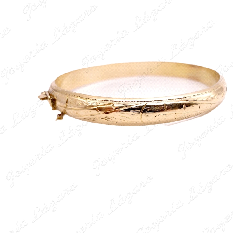 PULSERA 1/2 CAÑA ORO 18KT SEMINUEVA OVAL 8MM 62X57 INT.+CAD. SEGURIDAD