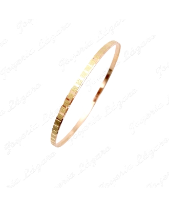 PULSERA ORO 18KT SEMINUEVA ARO TABLA TALLADO CUADRADOS