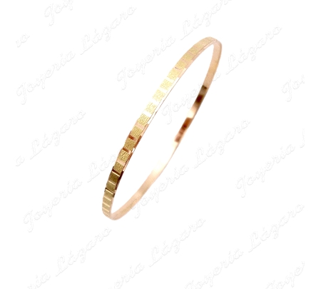 PULSERA ORO 18KT SEMINUEVA ARO TABLA TALLADO CUADRADOS