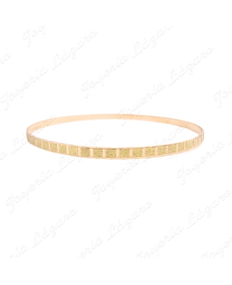 PULSERA ORO 18KT SEMINUEVA ARO TABLA TALLADO CUADRADOS