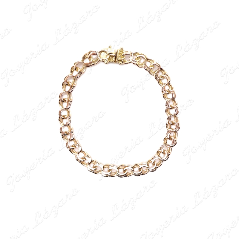 PULSERA ORO 18KT SEMINUEVA HUNGARINA MACIZA 7.5MM