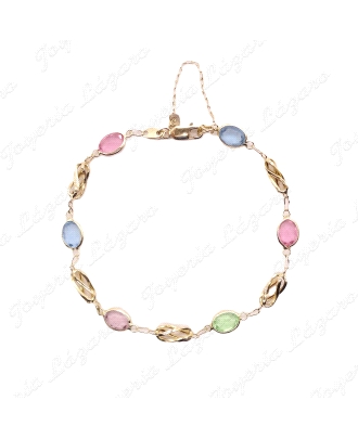 PULSERA ORO 18KT OCASION CIRCOS OVAL TUTTIFRUTTI