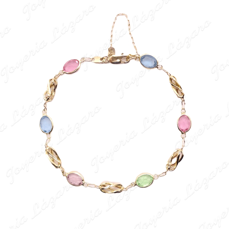 PULSERA ORO 18KT OCASION CIRCOS OVAL TUTTIFRUTTI