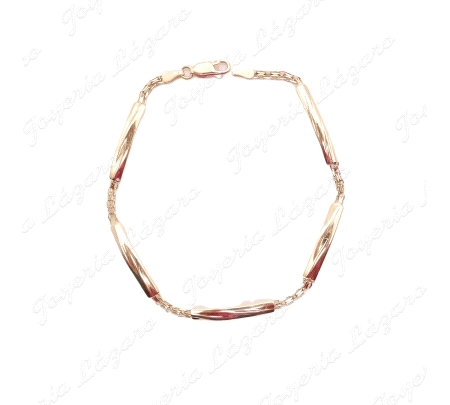 PULSERA ORO 18KT OCASION PLACAS+ CADENITA BISMARK