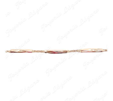 PULSERA ORO 18KT OCASION PLACAS+ CADENITA BISMARK