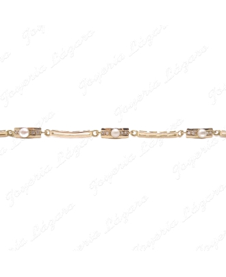PULSERA ORO 18KT OCASION NIÑA, 3 PERLAS BOLITAS