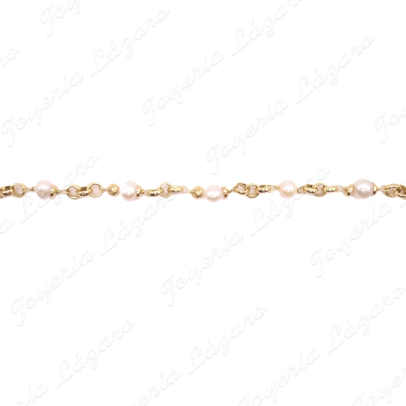 PULSERA ORO 18KT OCASION 7 PERLAS 5.5MM 4.7GR
