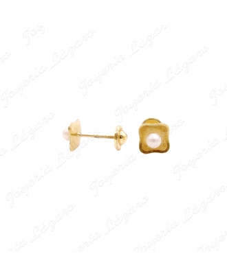 PEND. TORN. ORO 18KT OCASION CUADRADO CON BOLITA PERLA