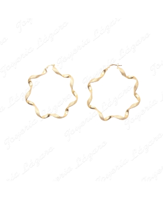 PEND. AROS ORO 18KT SEMINUEVOS RIZADOS MATE 45MM INT.