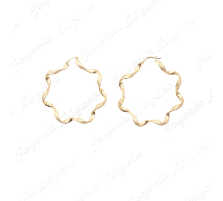 PEND. AROS ORO 18KT SEMINUEVOS RIZADOS MATE 45MM INT.