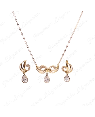 PEND. ORO 18KT SEMINUEVOS BANDAS CALADAS +LAGRIMA CIRCONITA C. CAT. C