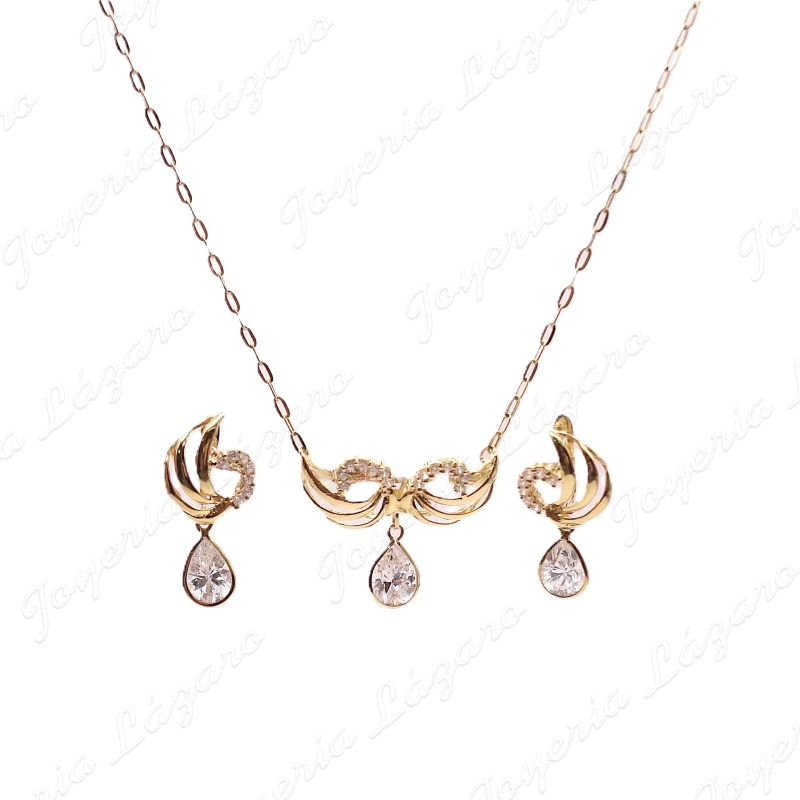 PEND. ORO 18KT SEMINUEVOS BANDAS CALADAS +LAGRIMA CIRCONITA  C. CAT. C