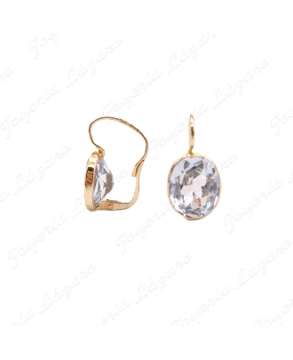 PEND. ORO 18KT SEMINUEVO AGUAMARINA OVAL 11X12 ARCO BALLESTILLA