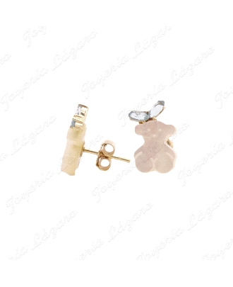 PEND. ORO 18KT OCASION tous osito nácar+aguamarina c. pres.