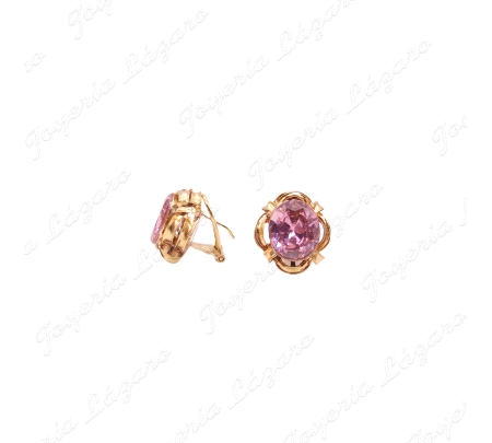 PEND. ORO 18KT OCASION ROSA FRANCIA 10X13MM CIERRE OMEGA