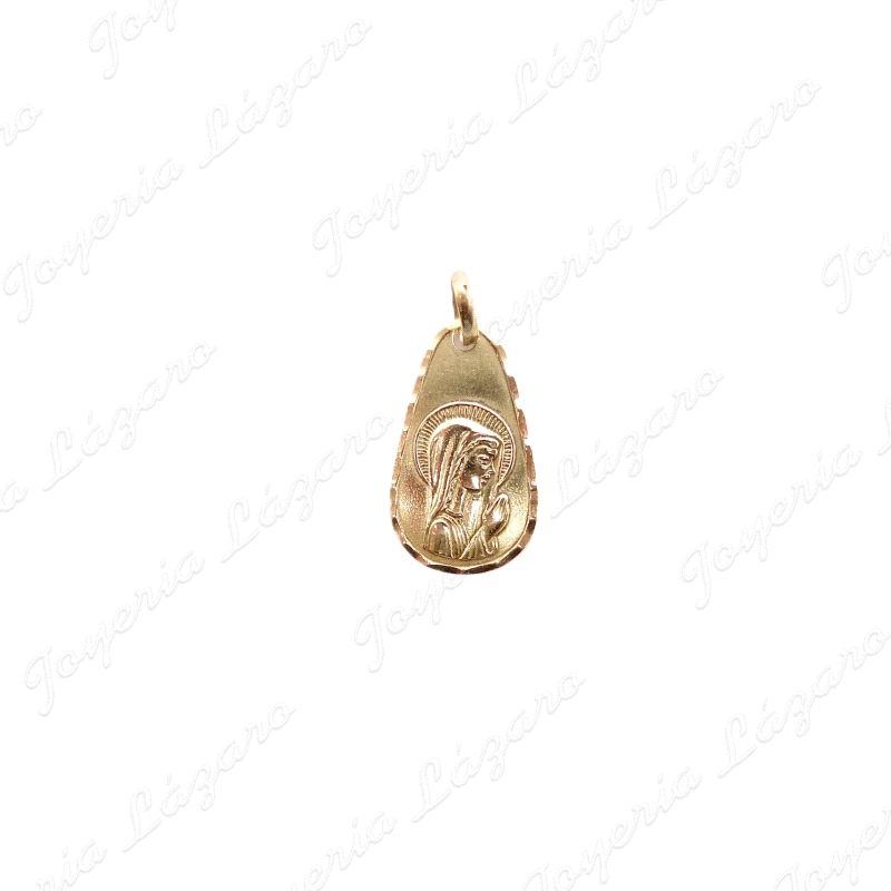 MEDALLA ORO 18KT OCASION VIRGEN NIÑA GOTA 19X11