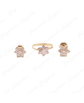 JUEGOS ORO 18KT OCASION SORT+PEND. ROSETON DIAMANTES BRILLANTES