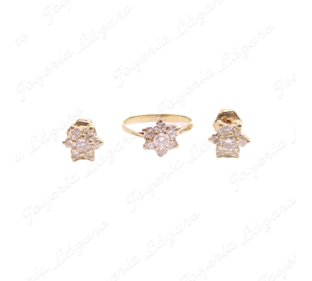 JUEGOS ORO 18KT OCASION SORT+PEND. ROSETON DIAMANTES BRILLANTES