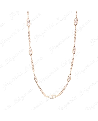 GARGANTILLA ORO 18KT OCASION MOTIVOS 2 CIRCOS BOCELADAS EN OVALO+CAD.