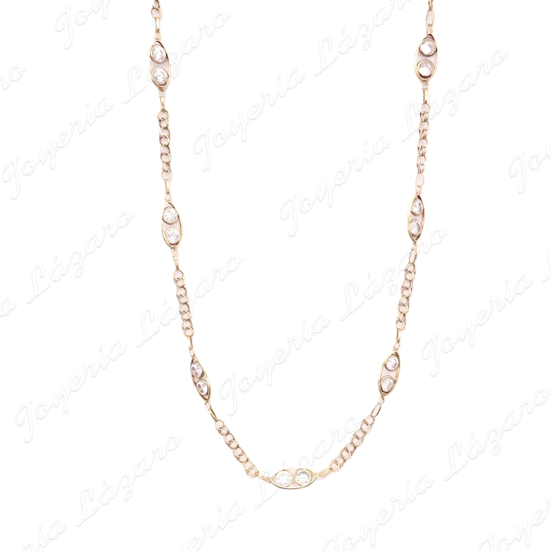 GARGANTILLA ORO 18KT OCASION MOTIVOS 2 CIRCOS BOCELADAS EN OVALO+CAD.