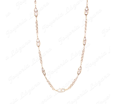 GARGANTILLA ORO 18KT OCASION MOTIVOS 2 CIRCOS BOCELADAS EN OVALO+CAD.