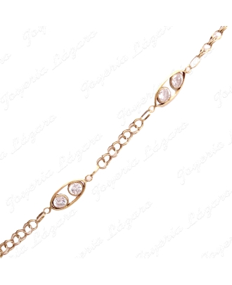 GARGANTILLA ORO 18KT OCASION MOTIVOS 2 CIRCOS BOCELADAS EN OVALO+CAD.