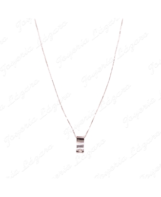 GARGANTILLA ORO 18KT BL. OCASION +COLGANTE CHAPITA RECT. ONDA CON CIRC