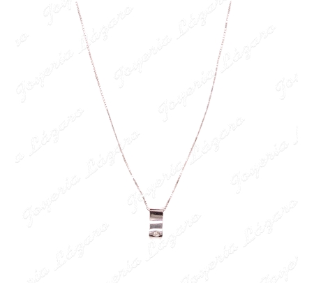 GARGANTILLA ORO 18KT BL. OCASION +COLGANTE CHAPITA RECT. ONDA CON CIRC