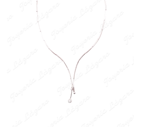 GARGANTILLA ORO 18KT BLANCO OCASION, SEMIRIGIDA CORBATIN ROSETON CIRCO