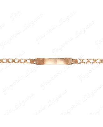 ESCLAVA ORO 18KT SEMINUEVA ESLAB. DOBLE 5MM PLACA 35X7MM BRILLO