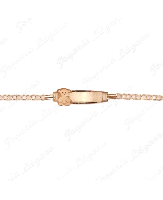 ESCLAVA BEBE ORO 18KT OCASION PLACA MATE OSITO
