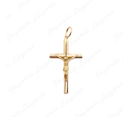 CRUZ ORO 18KT OCASION CON CRISTO TUBO 25X45MM SIN ASA