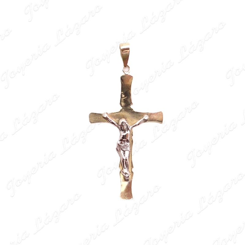 CRUZ ORO 18KT OCASION CRUZ CHAPA Y CRISTO EN BLANCO 23X42 SIN ASA