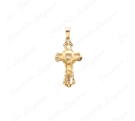 CRUZ ORO 18KT OCASION CON BASE ALTA Y CRISTO 14X25MM SIN ASA