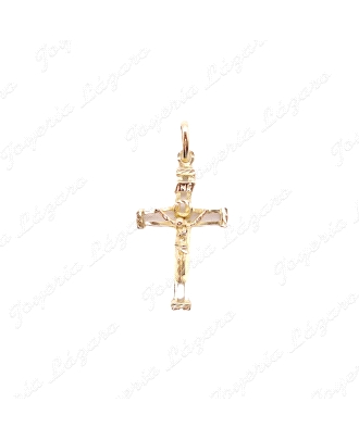 CRUZ ORO 18KT OCASION ESTRUCTURA CUADRADA+CRISTO 19X34