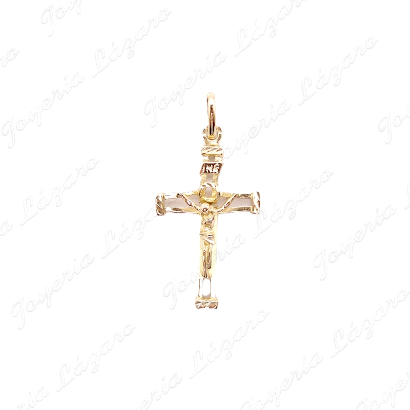 CRUZ ORO 18KT OCASION ESTRUCTURA CUADRADA+CRISTO 19X34