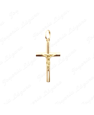 CRUZ ORO 18KT OCASION TUBO4MM CON CRISTO 20X33MM